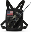 Lone Peak Black Padded Radio Chest Harness w/ Smartphone Pocket