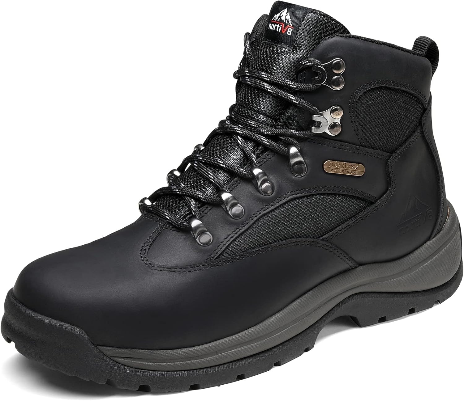 NORTIV 8 Steel Toe Work Boots for Men Waterproof Slip Resistant