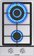 12 Inch Gas Cooktop 2 Burner Drop-in Stove - Compact Dual Fuel