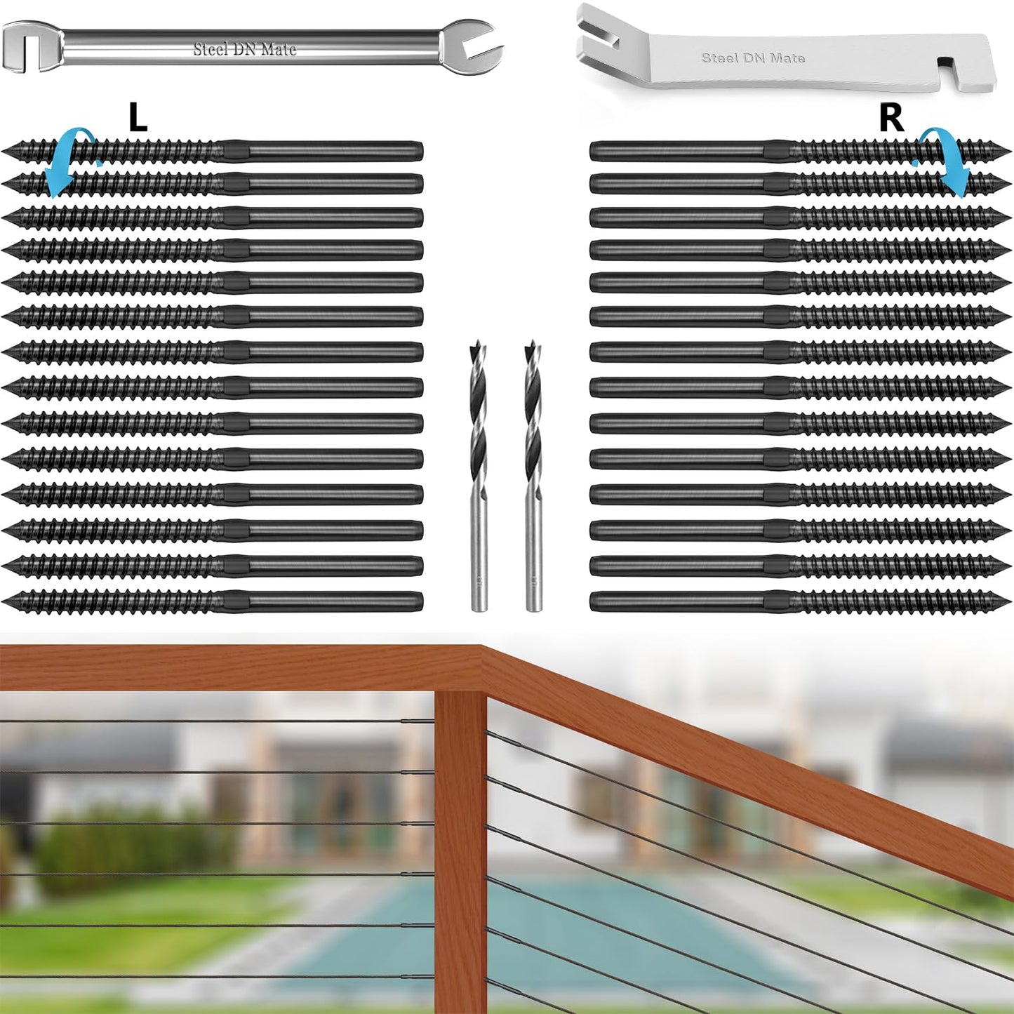 Steel DN Mate T316 Stainless Steel Swage Lag Screws for Railing