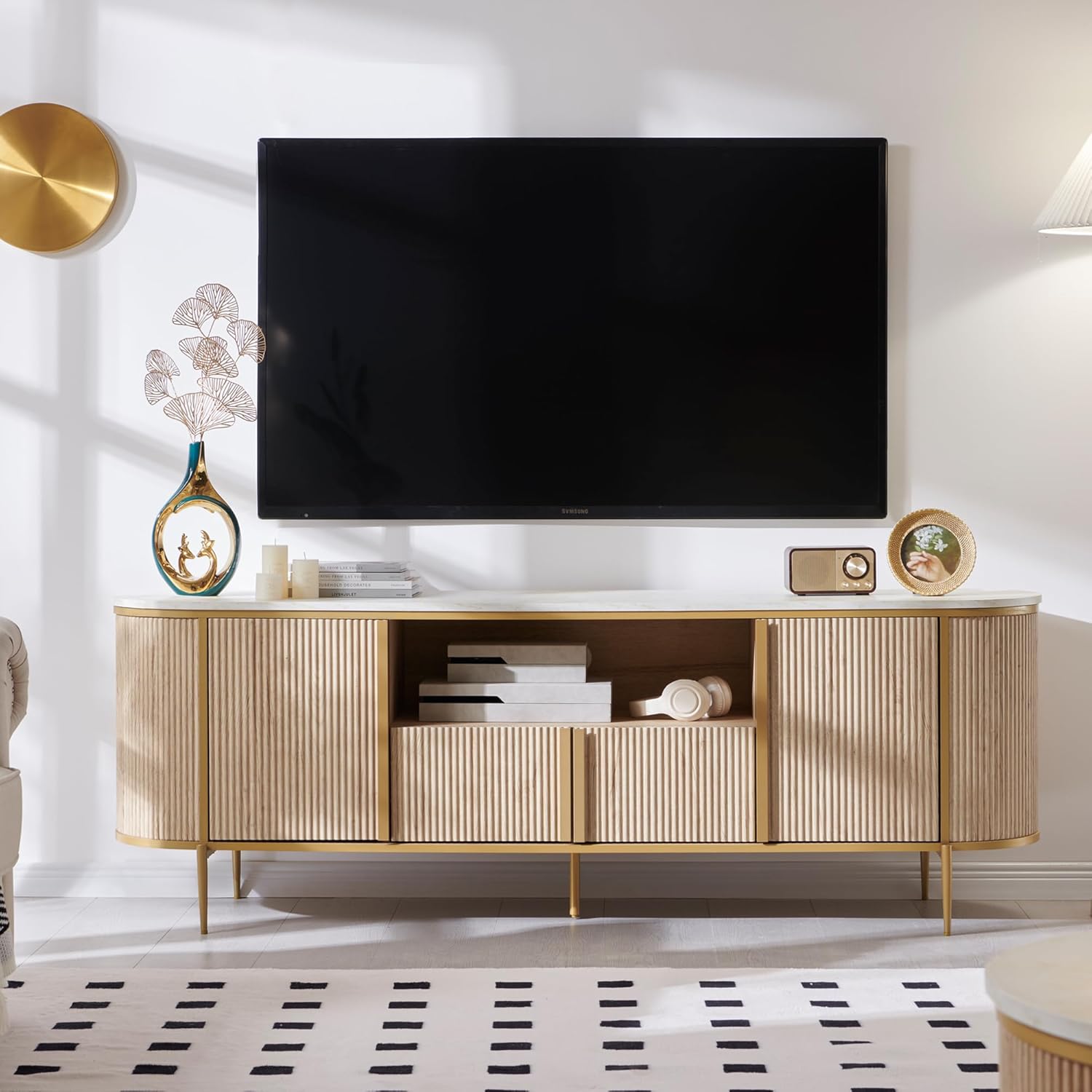 OKD 70 Fluted TV Stand - Modern Chic Design