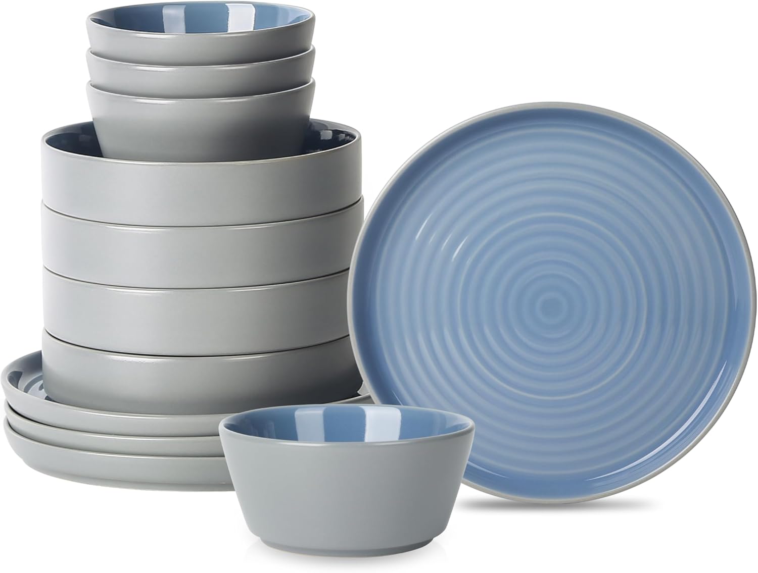 Elica 12-Piece Modern Dinnerware Set for Stylish Dining