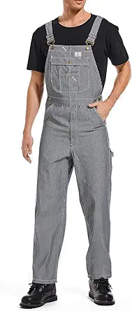 HISEA Men's Denim Bib Overall for Comfortable Workwear Use