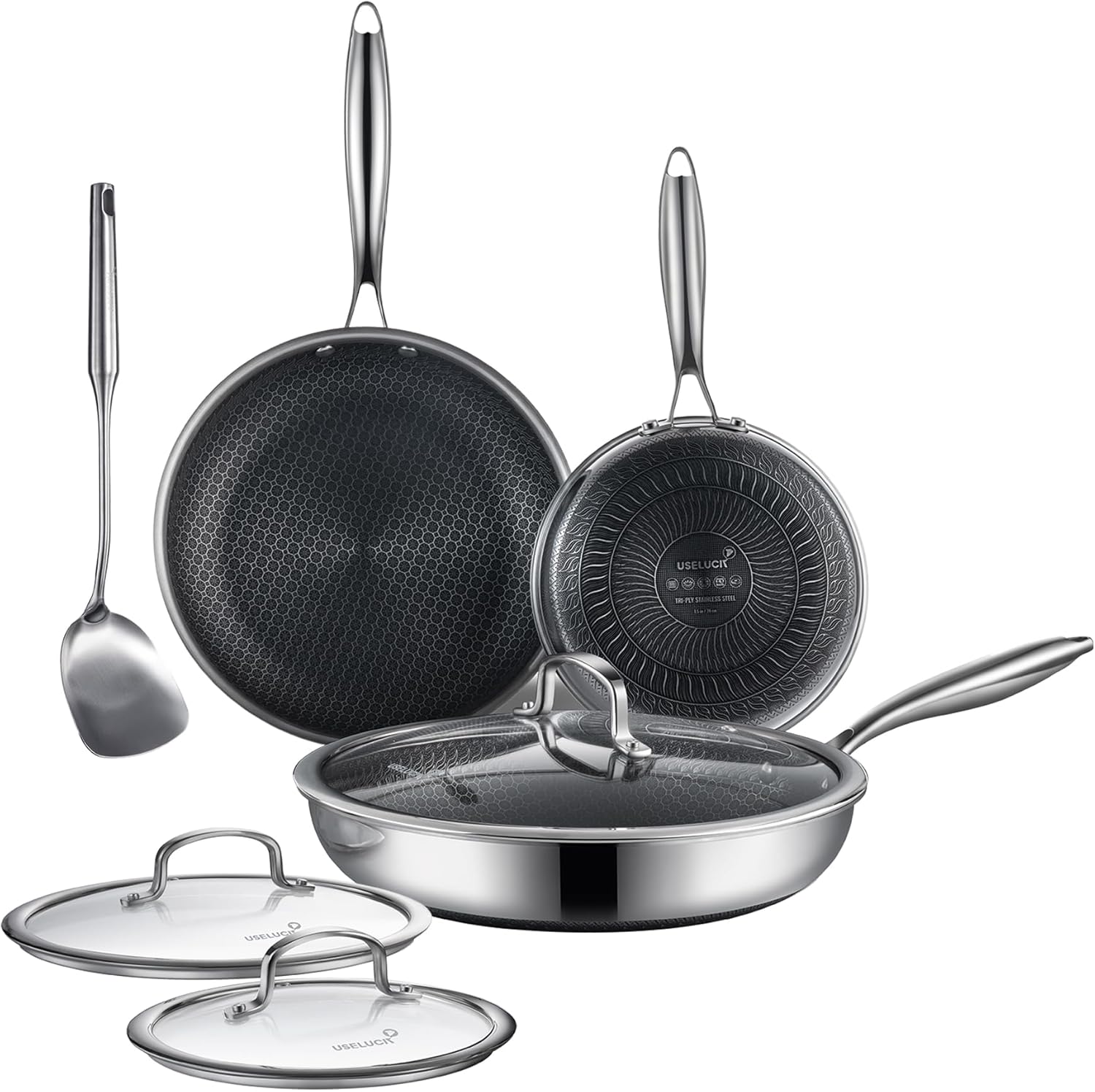 Non Stick Frying Pan Set 7 Piece for Healthy Cooking Needs