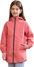 SOLOCOTE Kids Rain Jacket Hooded Lined Rubber RainCoat - Waterproof