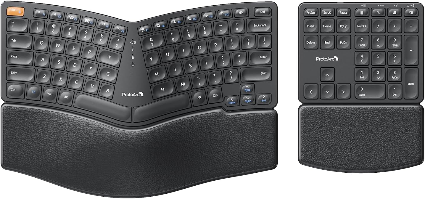 ProtoArc Wireless Ergo Keyboard - Split Design & Rechargeable
