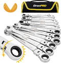 13 Piece Flex Head Ratcheting Wrench Set for Mechanics and DIY