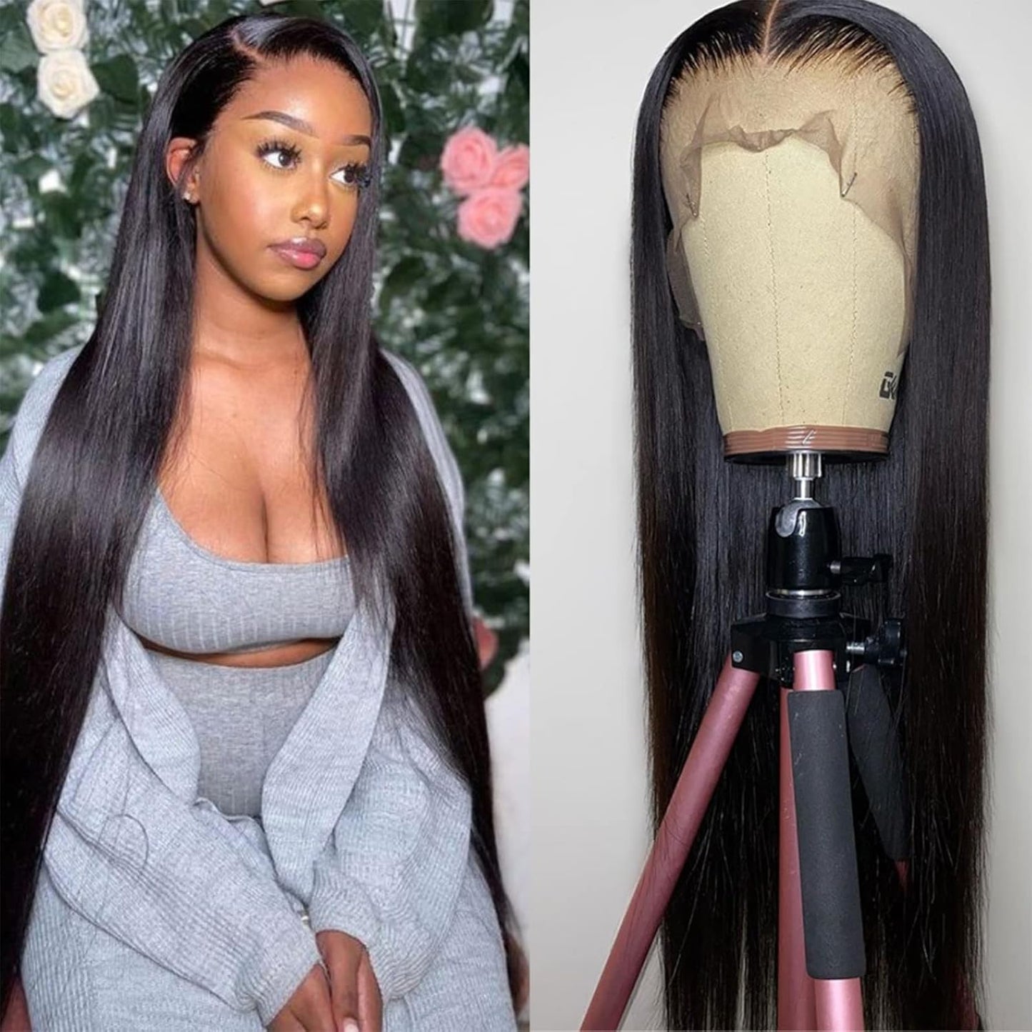 30 inch Lace Front Wig Straight Brazilian Virgin Human Hair