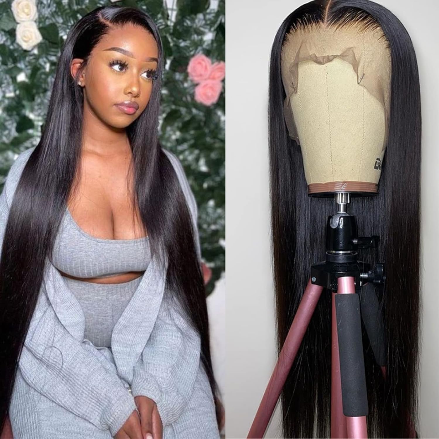 30 inch Lace Front Wig Straight Brazilian Virgin Human Hair