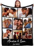 Custom Photo Blanket Personalized Flannel Throw - Couples Gift