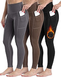 Fleece Lined Winter Leggings Women - High Waisted Thermal Yoga Pants