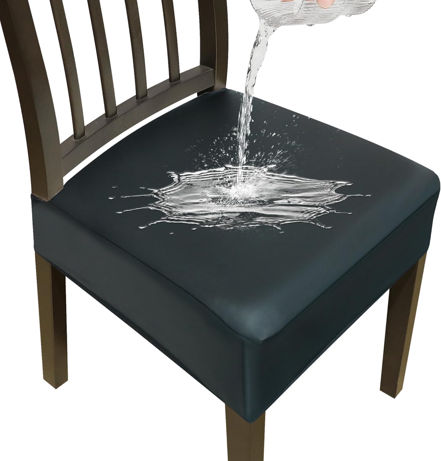 Dining Chair Covers Set of 6 Waterproof PU Leather Slipcovers