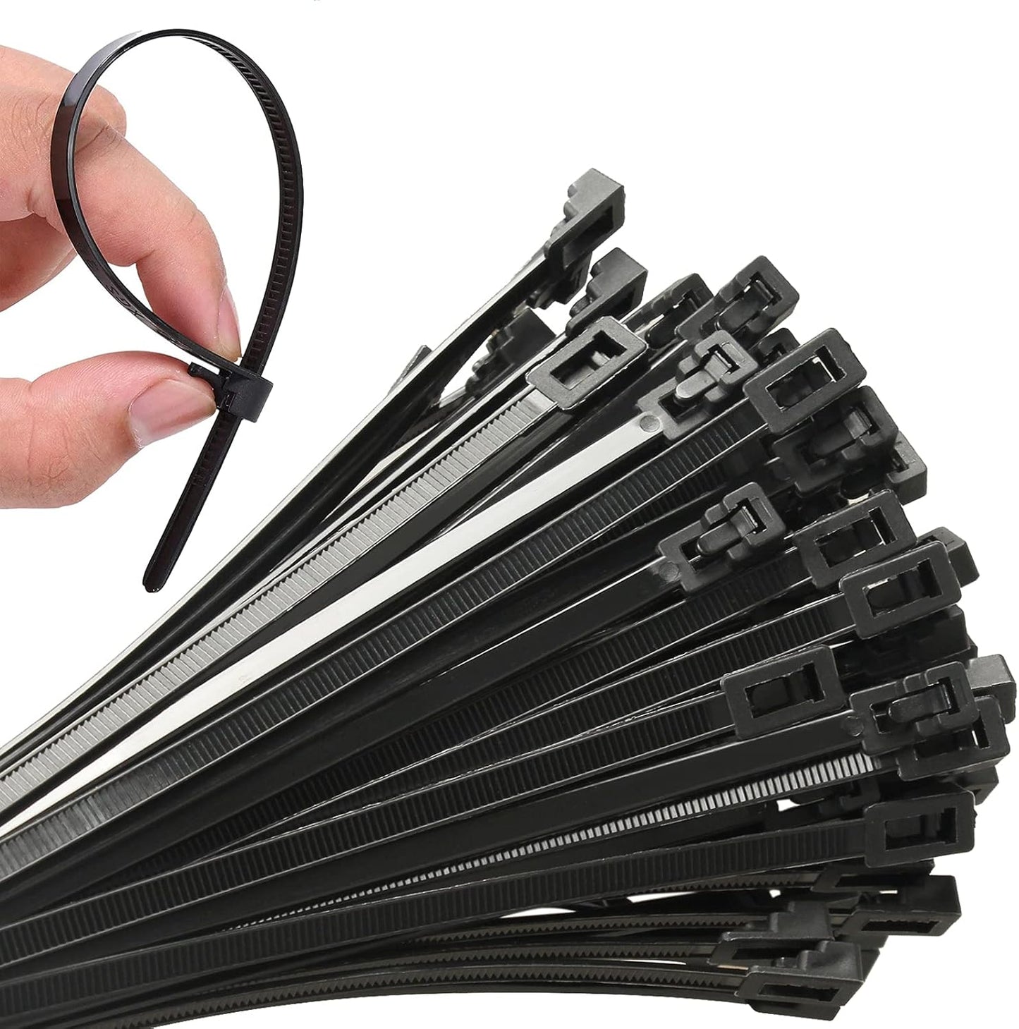 VTECHOLOGY 100Pcs 8 Releasable Zip Ties - Strong, Secure, Reusable