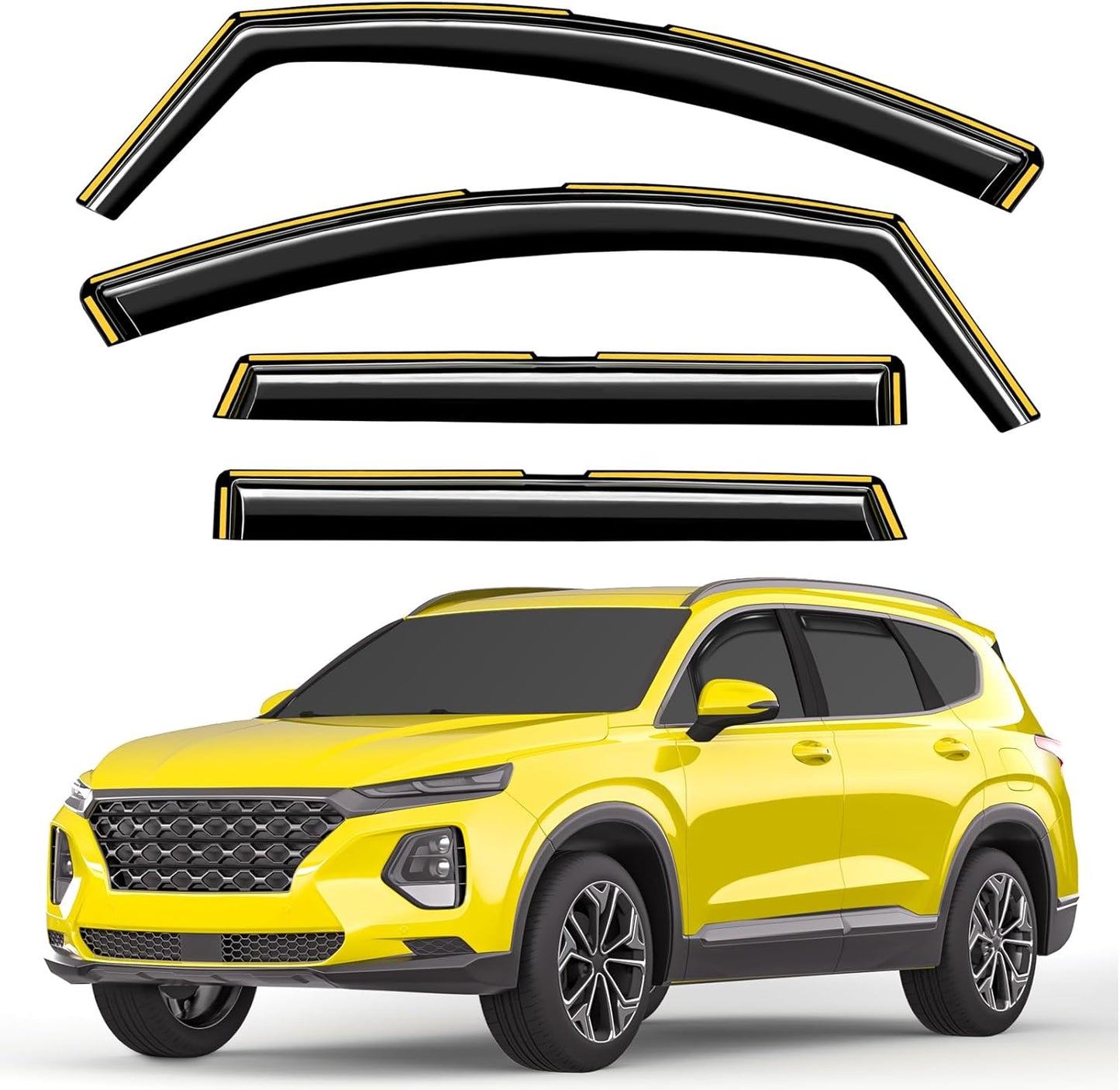 In-Channel Window Rain Guards for Hyundai Santa Fe 2019-2023