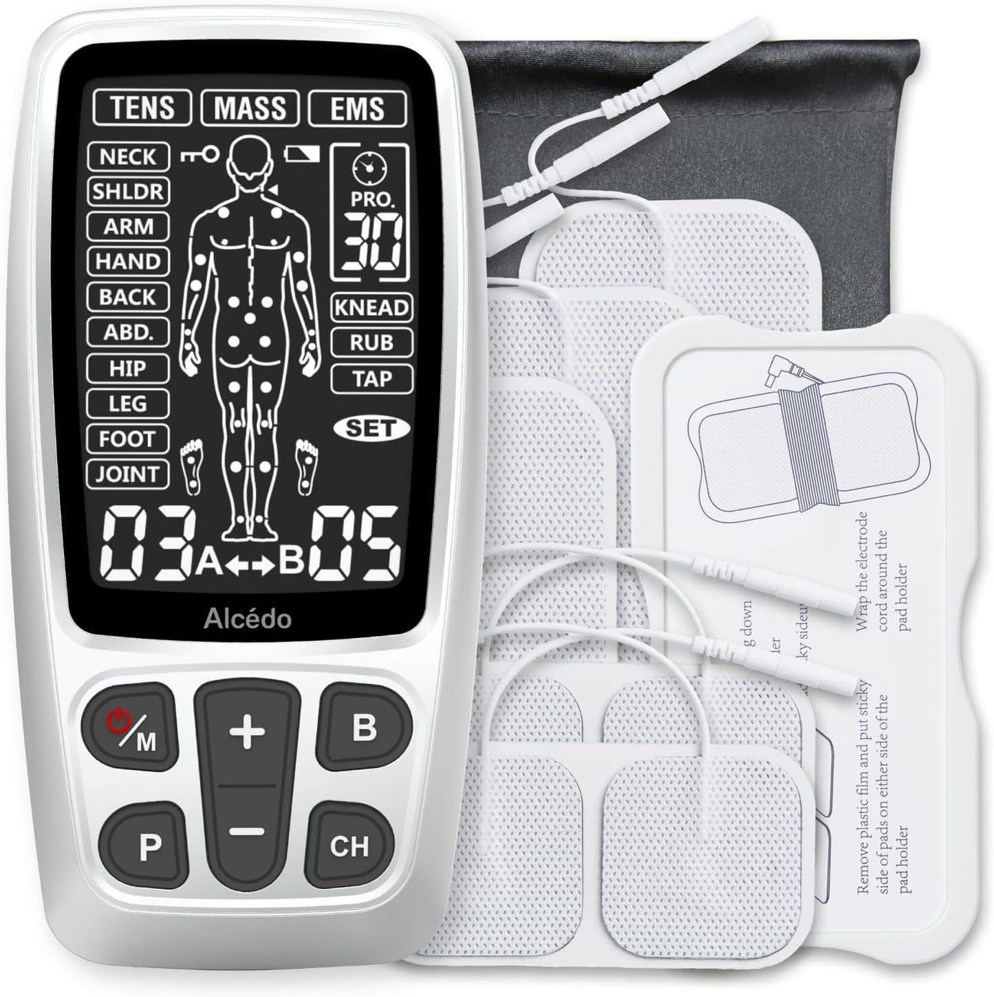 Alcedo TENS Unit for Pain Relief and Muscle Stimulation