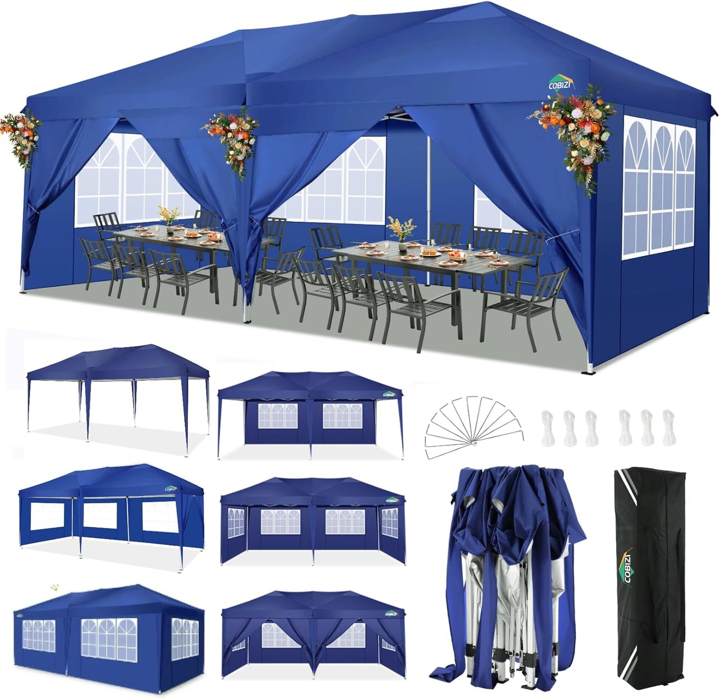 COBIZI 10x20 Waterproof Pop Up Canopy