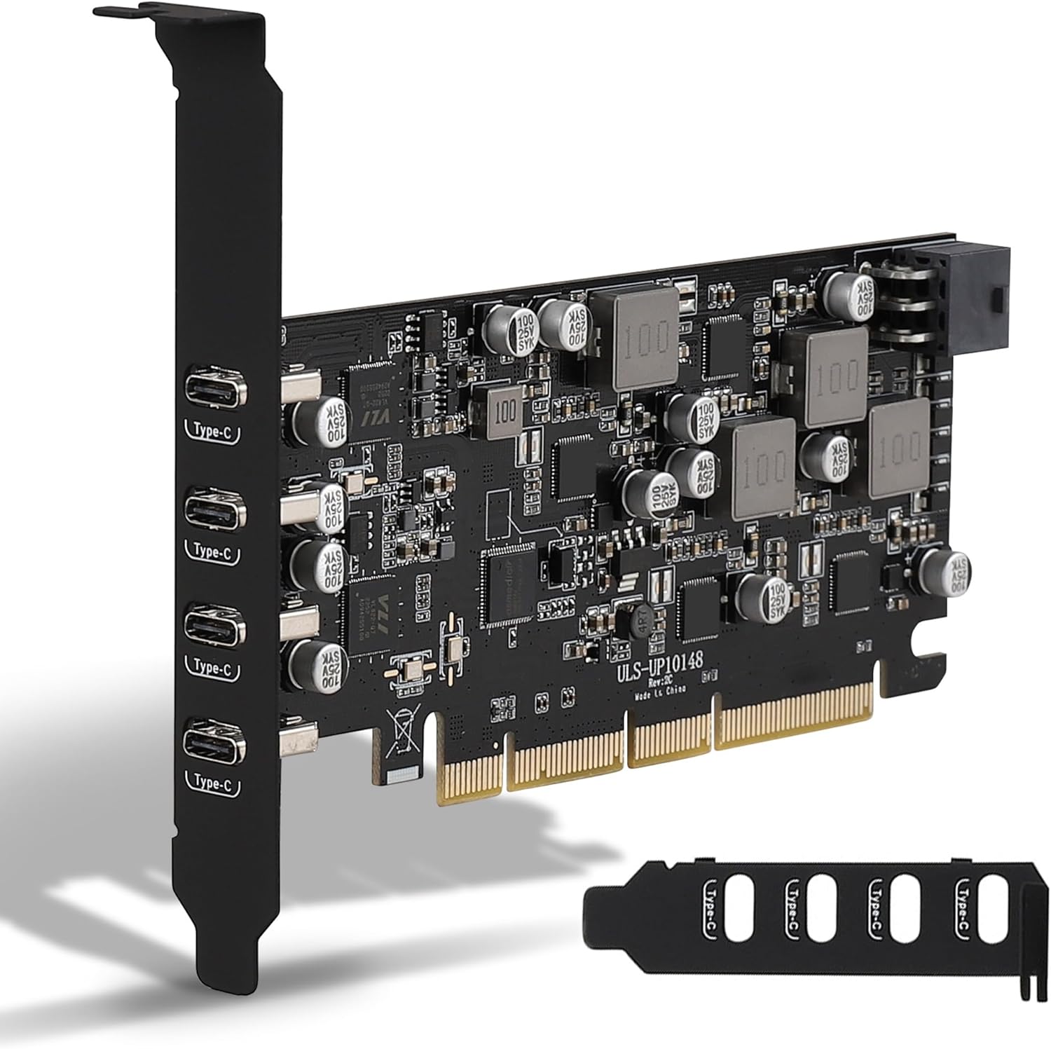 Sinefine USB PCIe Card with 4 USB Type-C Ports for Fast Charging