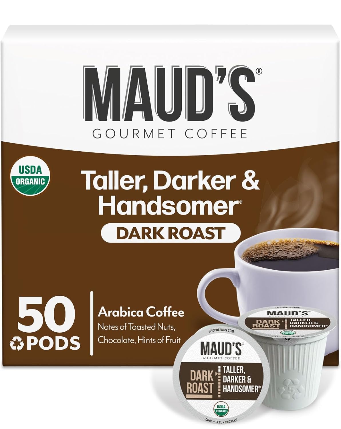 Maud's Organic Dark Roast Coffee Pods for Keurig Machines
