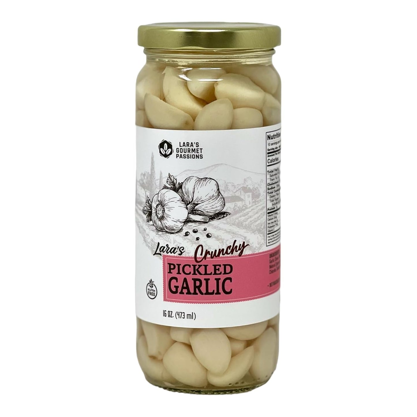 Lara's Crunchy Pickled Garlic - Gourmet Mild Flavor Delight