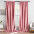 Blush Pink Velvet Blackout Curtains 52in x 108in Panels - Elegant