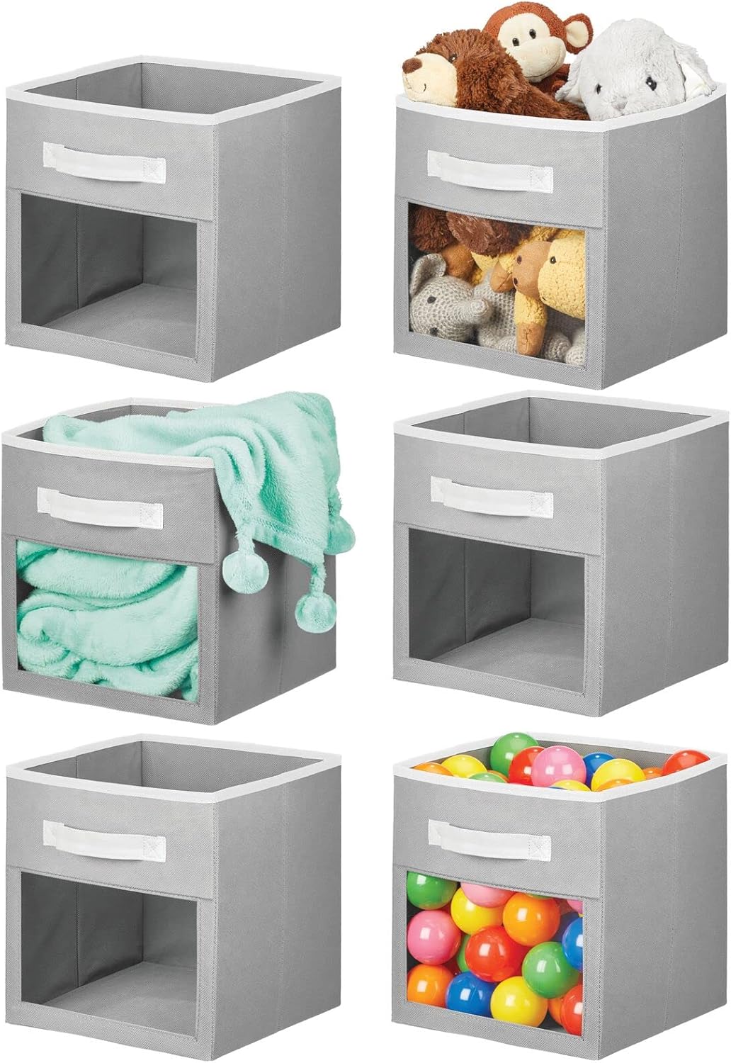 mDesign Fabric Nursery Storage Organizer Bin Box for Kids Rooms