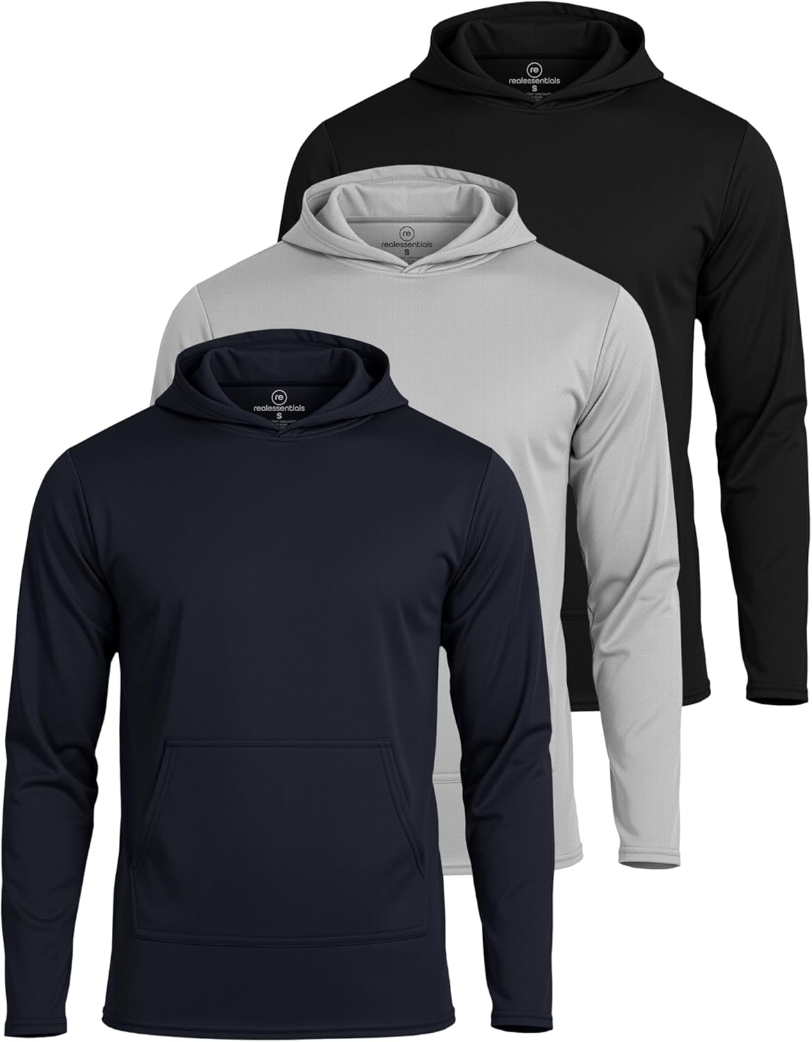 Real Essentials Men's Mesh Long Sleeve Hoodie for All Occasions