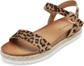 DREAM PAIRS Womens Open Toe Ankle Strap Espadrille Flatform Wedge