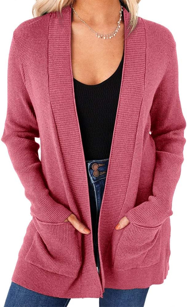 imesrun Womens Open Front Cardigans Casual Long Sleeve Sweater