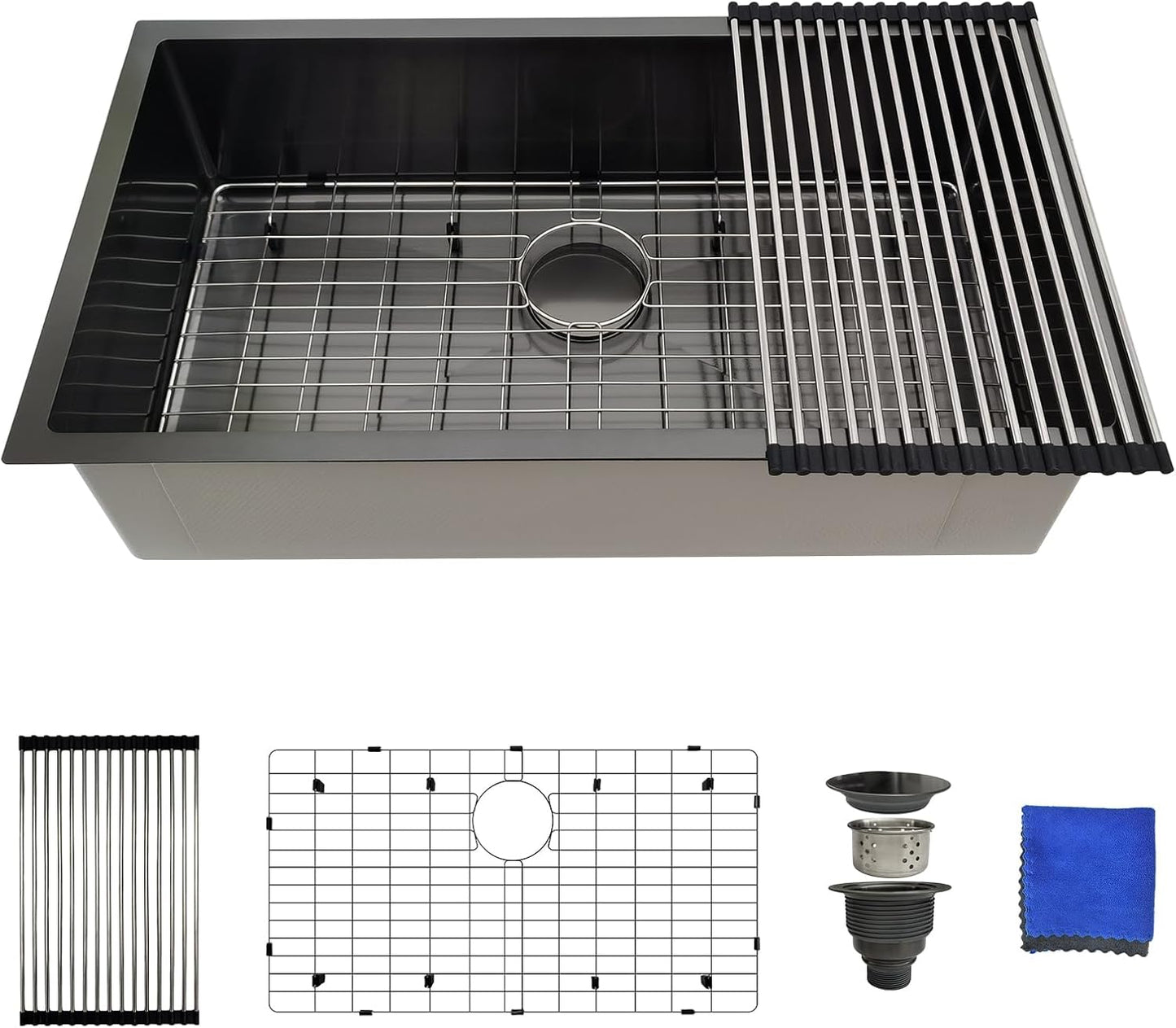 32 Inch Black Undermount Kitchen Sink - Durable & Stylish Design