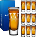 Personalized Shot Glasses Set of 10 2 oz Cordial - Custom Initials