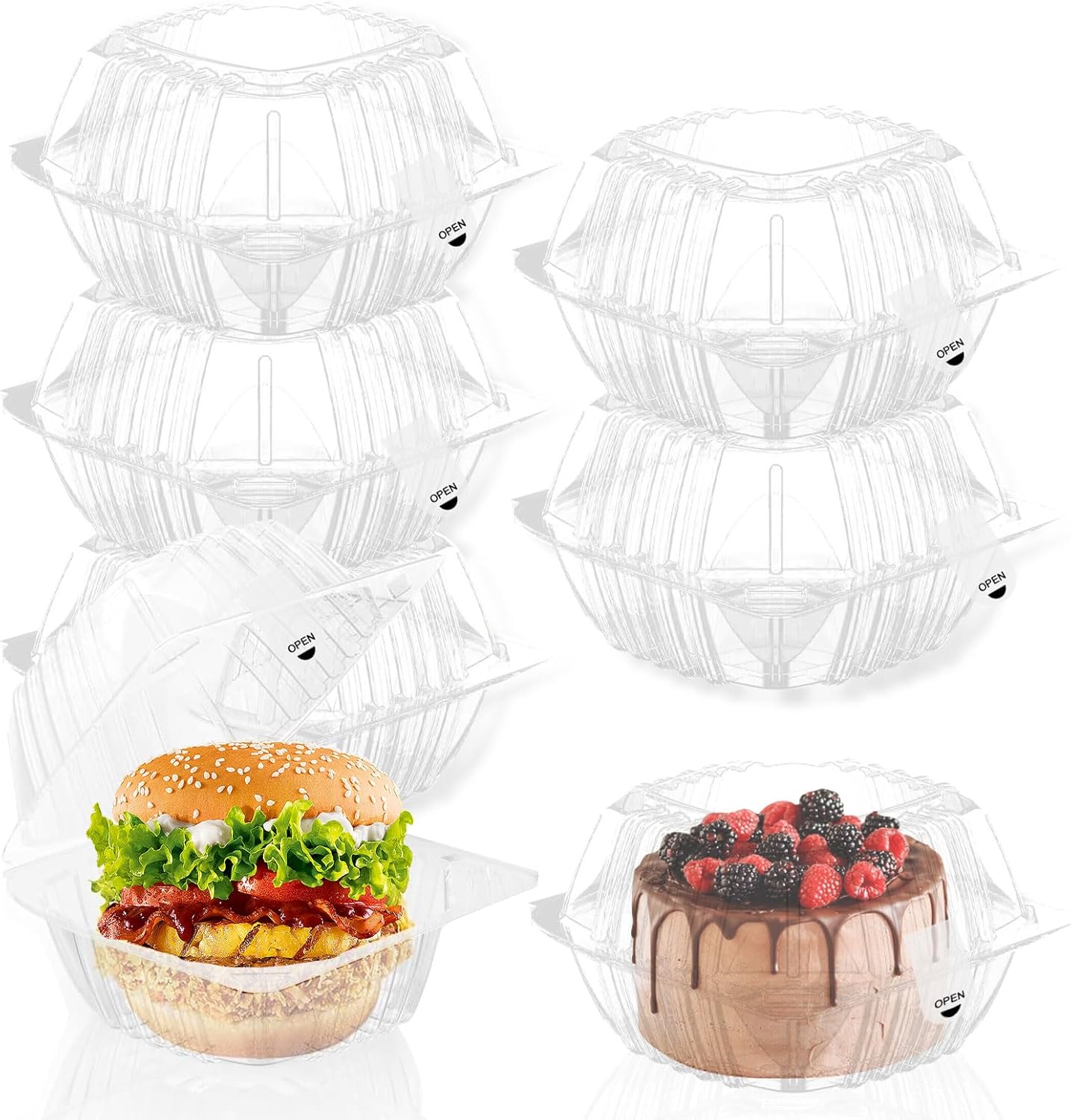 200 Pack Clear Clamshell Food Containers for All Your Needs