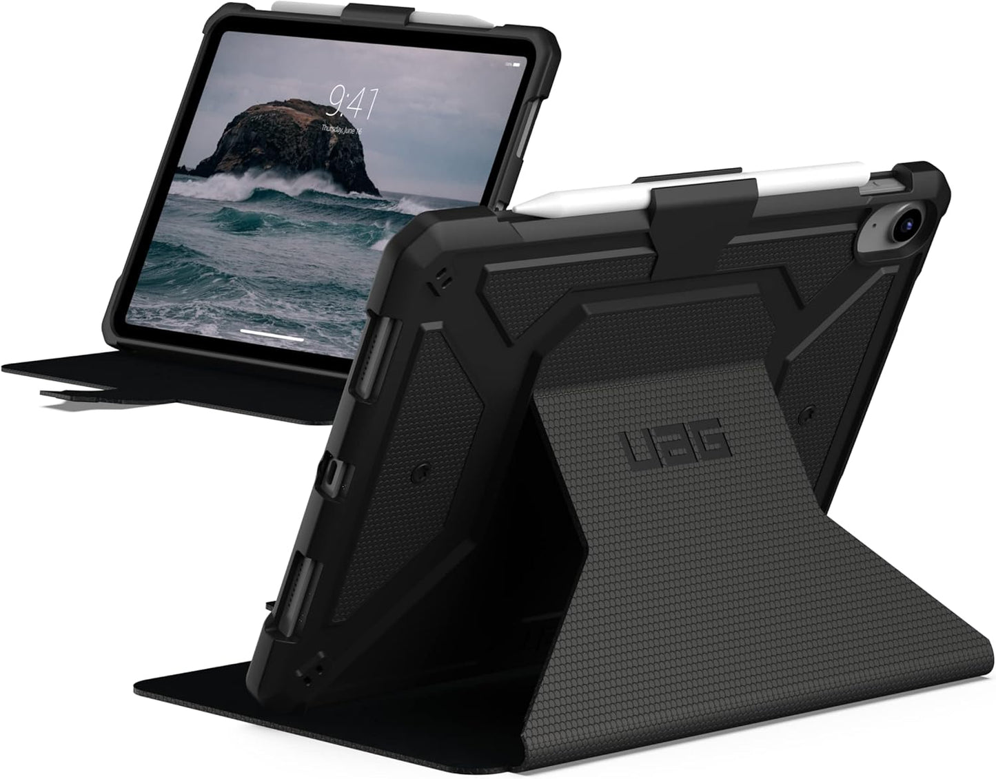 Rugged Heavy Duty iPad Case with Adjustable Stand & Pencil Holder