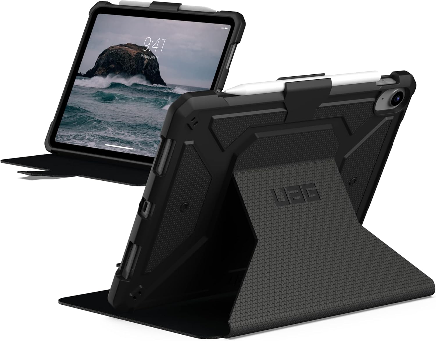 Rugged Heavy Duty iPad Case with Adjustable Stand & Pencil Holder