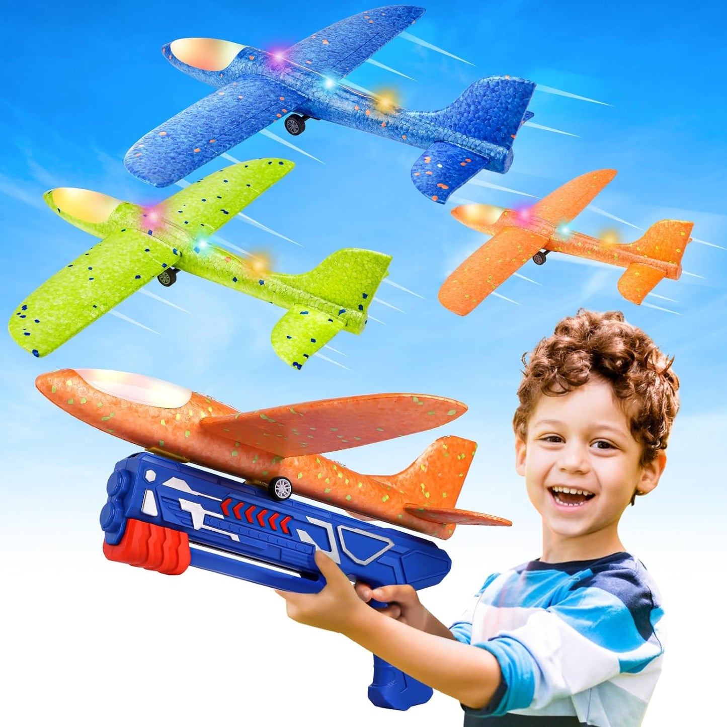 Fuwidvia LED Foam Glider: 2 Flight Modes, 3 Pack