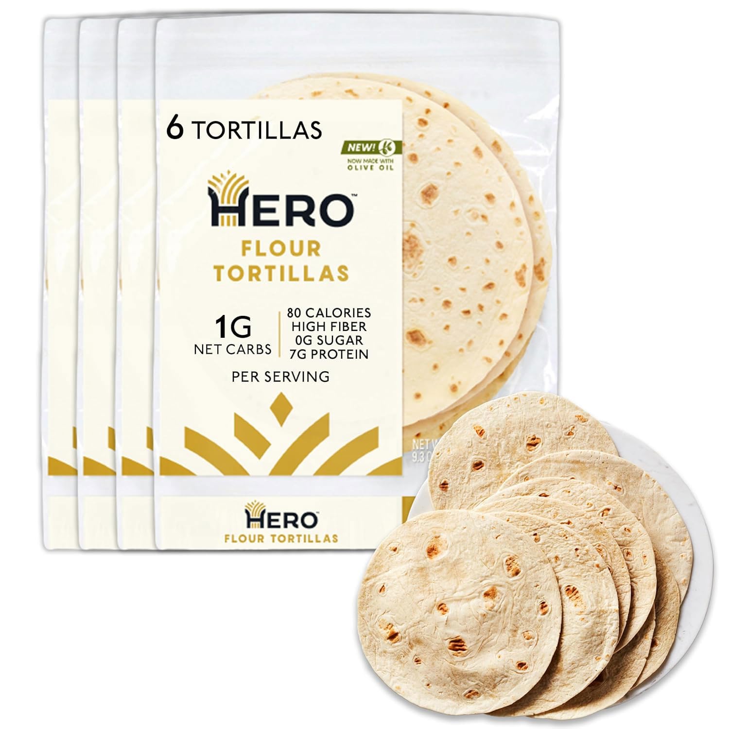 Hero Flour Tortilla Wraps - Low Carb, High Fiber Delights