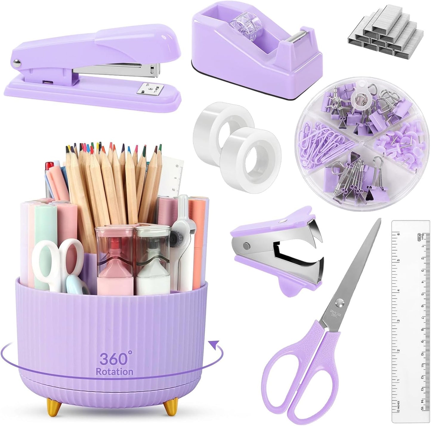 Purple Office Supplies Set - Organize and Elevate Your Workspace!