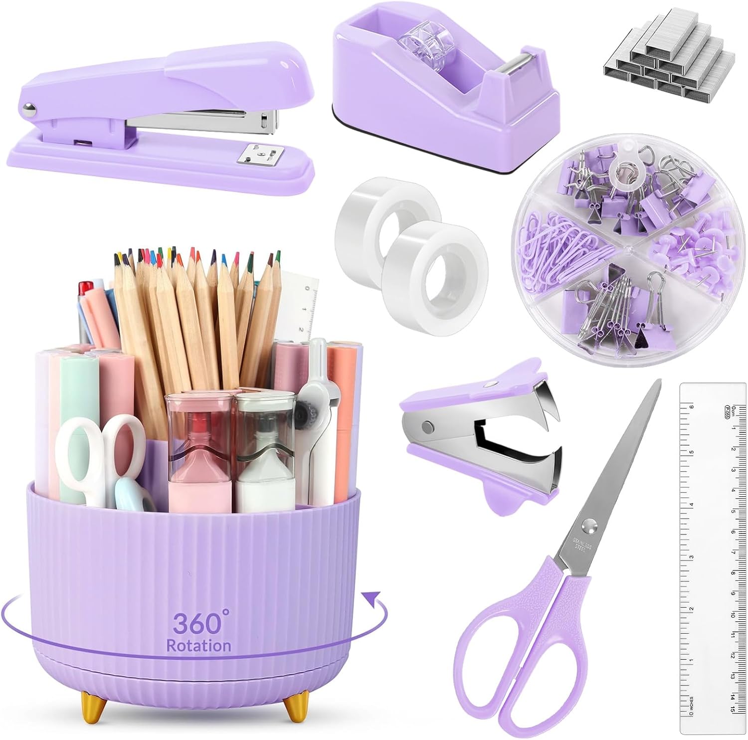 Purple Office Supplies Set - Organize and Elevate Your Workspace!