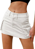 ELLEVEN High Stretchy Denim Cargo Skort for Women - Flattering Y2K is