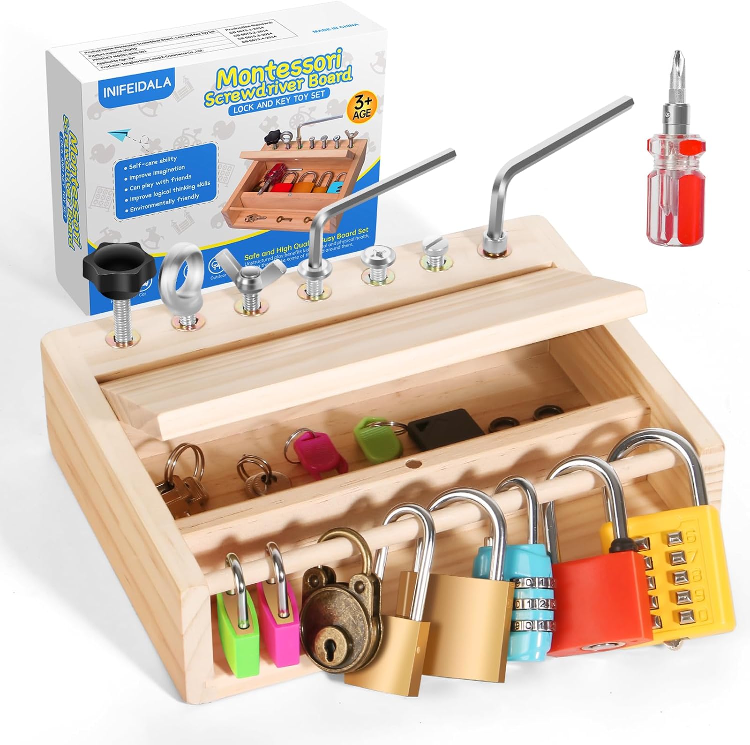 Montessori Screwdriver Board Set for Kids - Fun Learning Tool