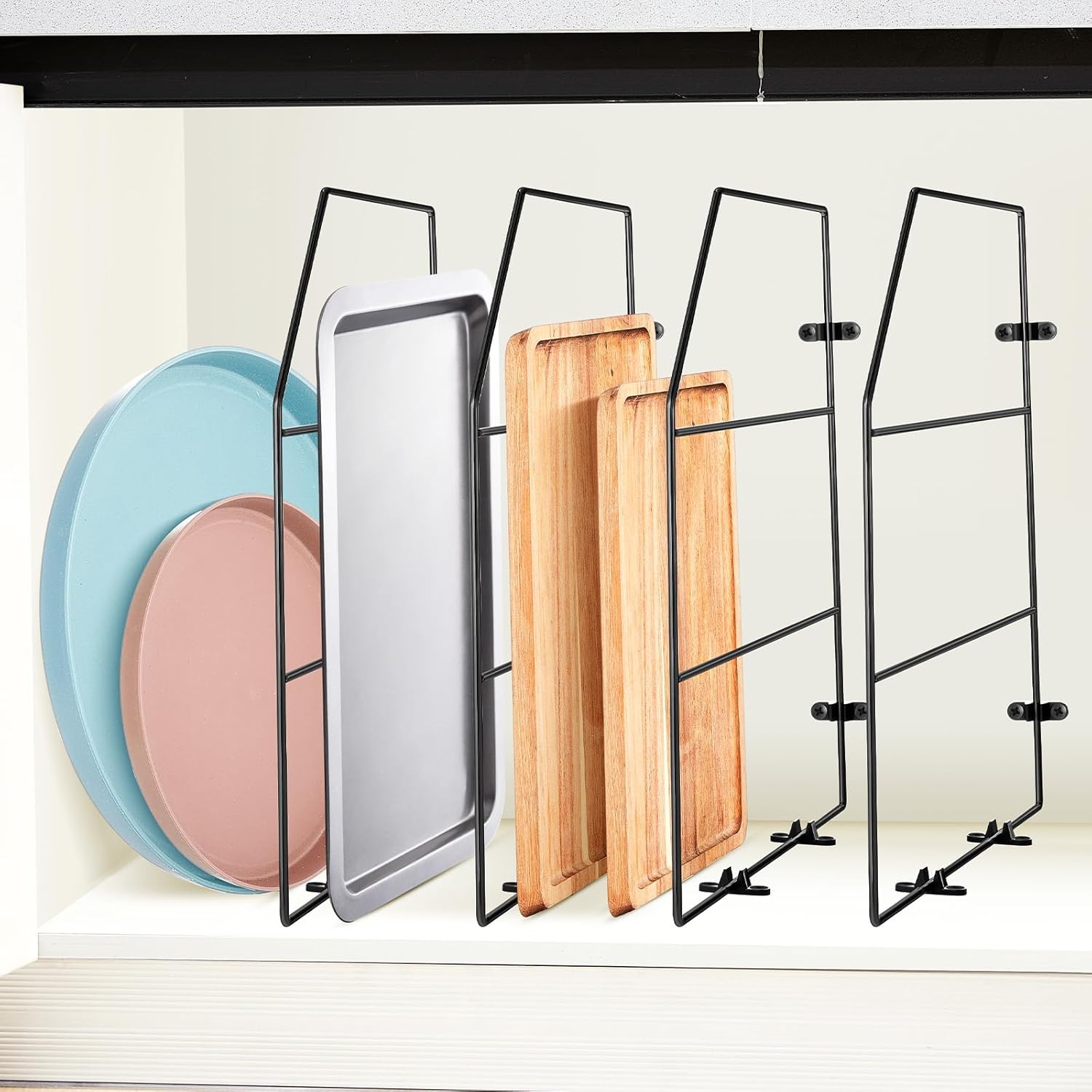Blulu Baking Sheet Organizer for Cabinets - 4 Pcs Set