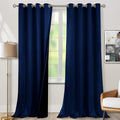 Navy Blue Blackout Curtains 95 in 2-Panel Set - Total Light Block