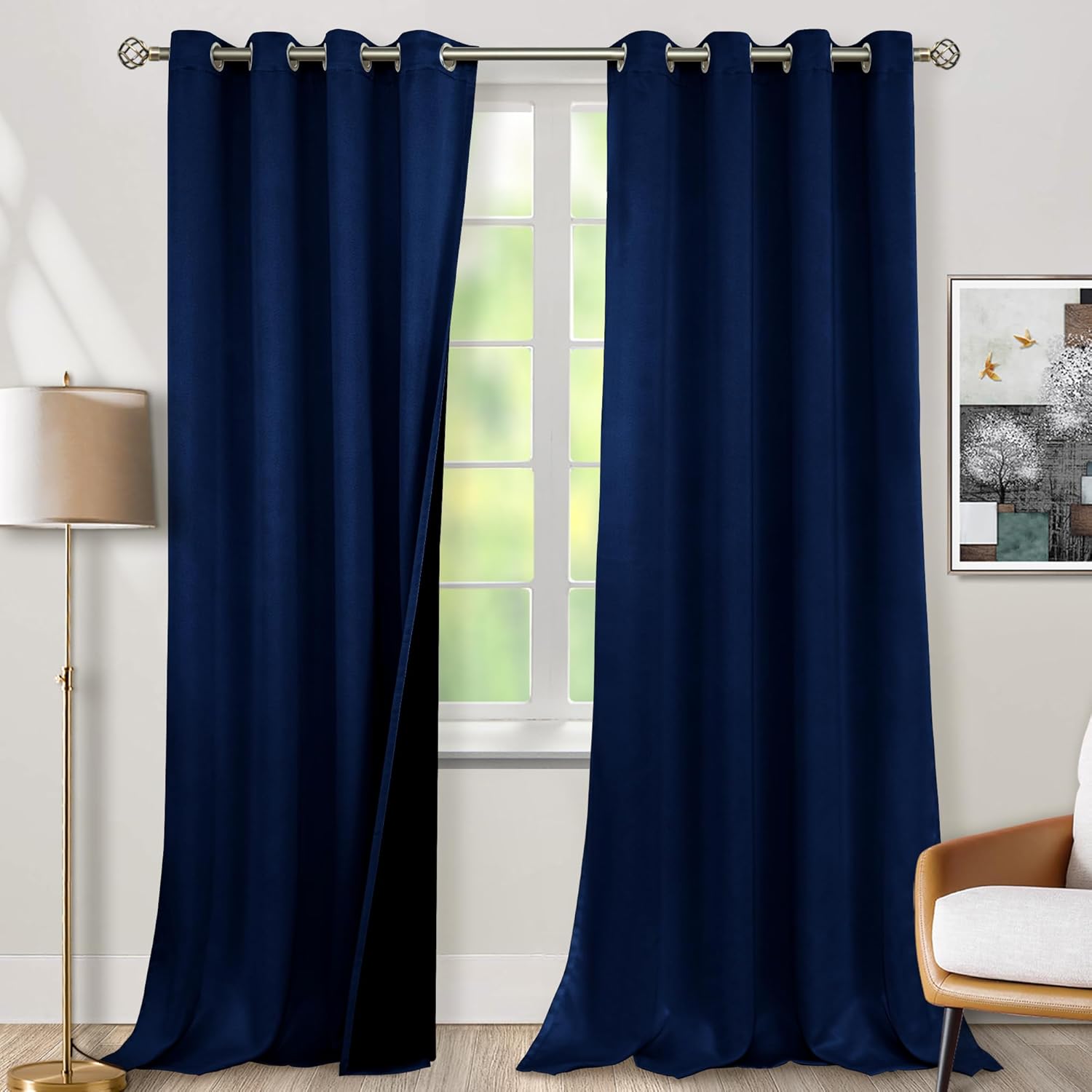 BGment Navy Blue Blackout Curtains for Maximum Light Blocking