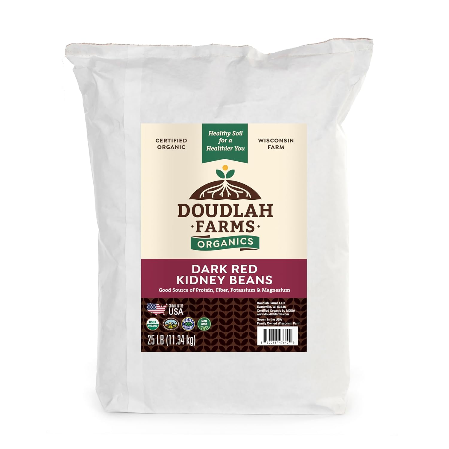 Organic Dried Dark Red Kidney Beans - Non-GMO & USDA Organic