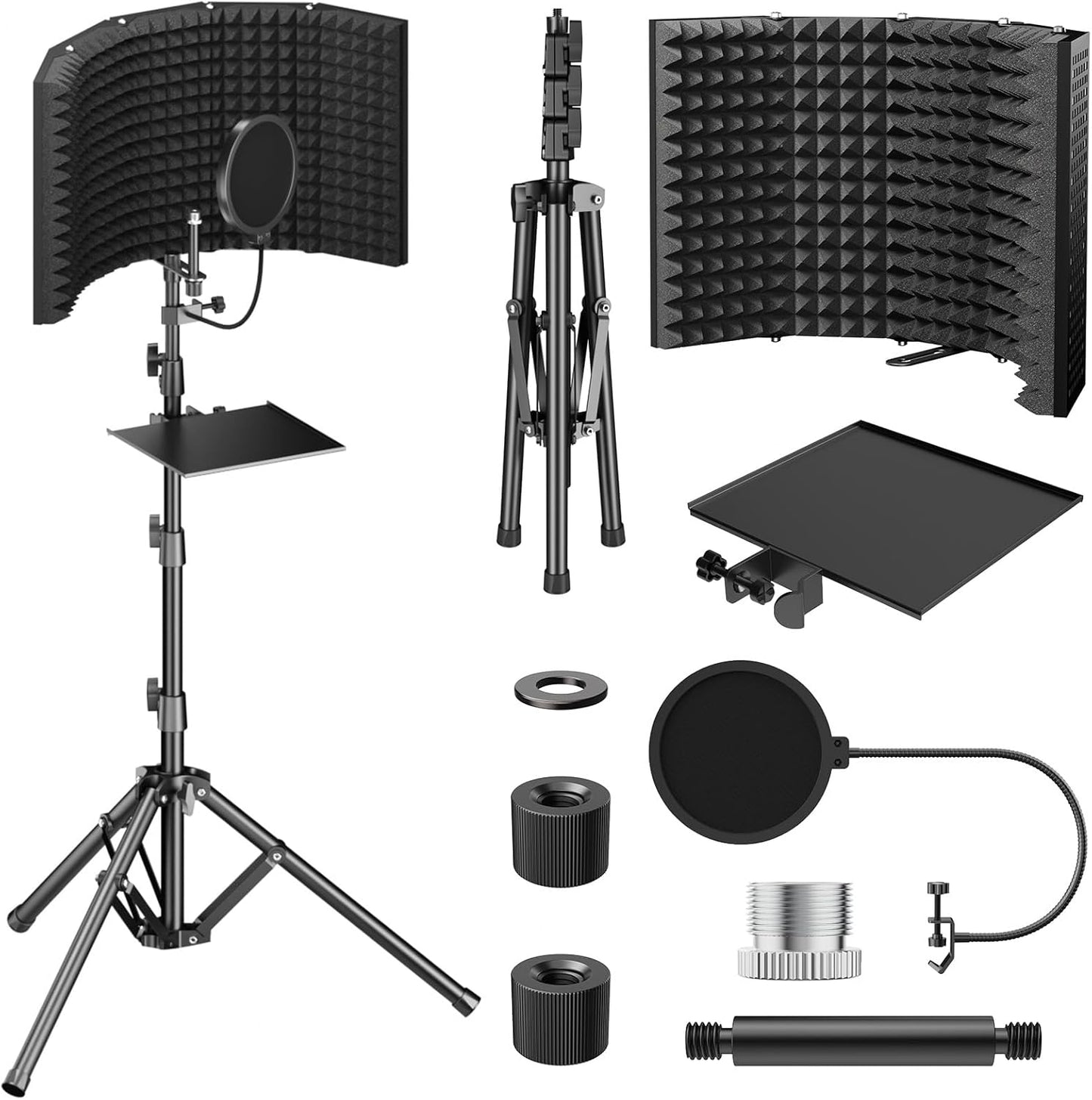 TONOR Isolation Shield Pack for Mic with Tripod Stand & Filter