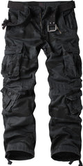 Men's Casual Cargo Pants with 8 Pockets - Comfortable Fit Camo