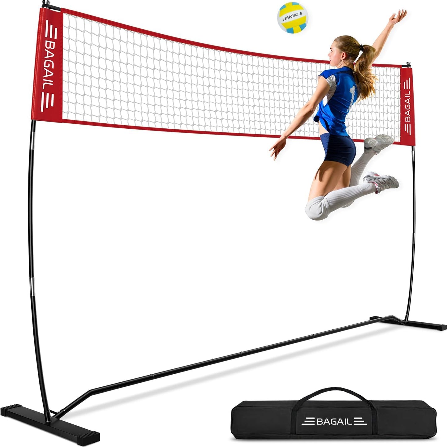 Portable Volleyball Net for Backyard - Adjustable Height Set