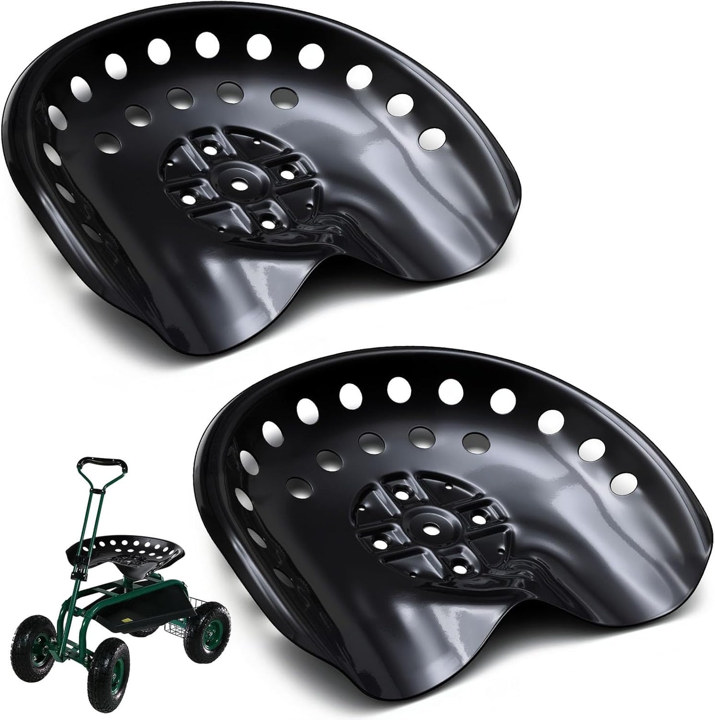 2 Pcs Metal Tractor Seat for Lawnmower, Forklift, Bar Stool