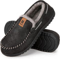 HomeTop Men's Suede Memory Foam Moccasin Slippers - Warm Plush