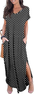 GRECERELLE Women's Casual Loose Pocket Long Split Maxi Dress