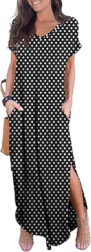 GRECERELLE Women's Casual Loose Pocket Long Dress for Summer